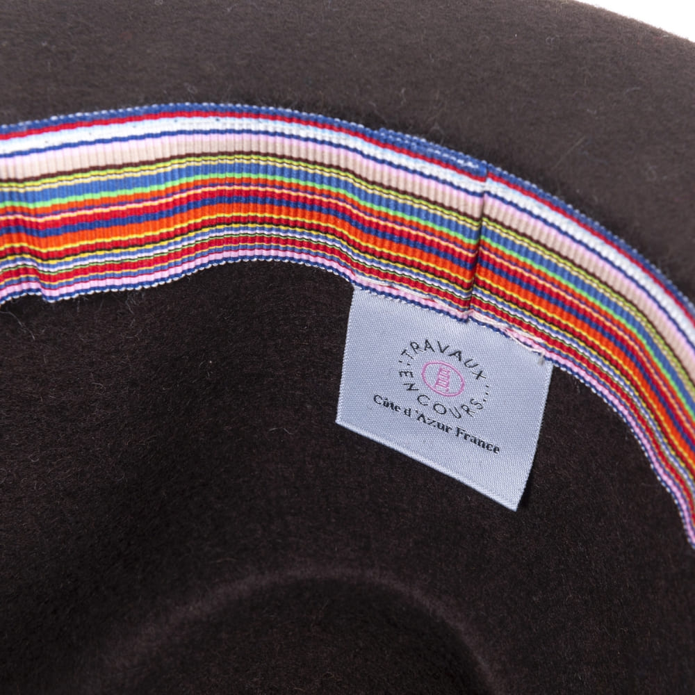 Felt fedora hat, leather strop, non stitched brim