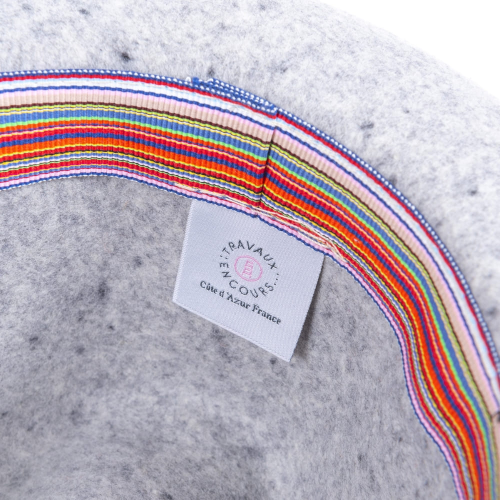 Felt fedora hat, leather strop, non stitched brim