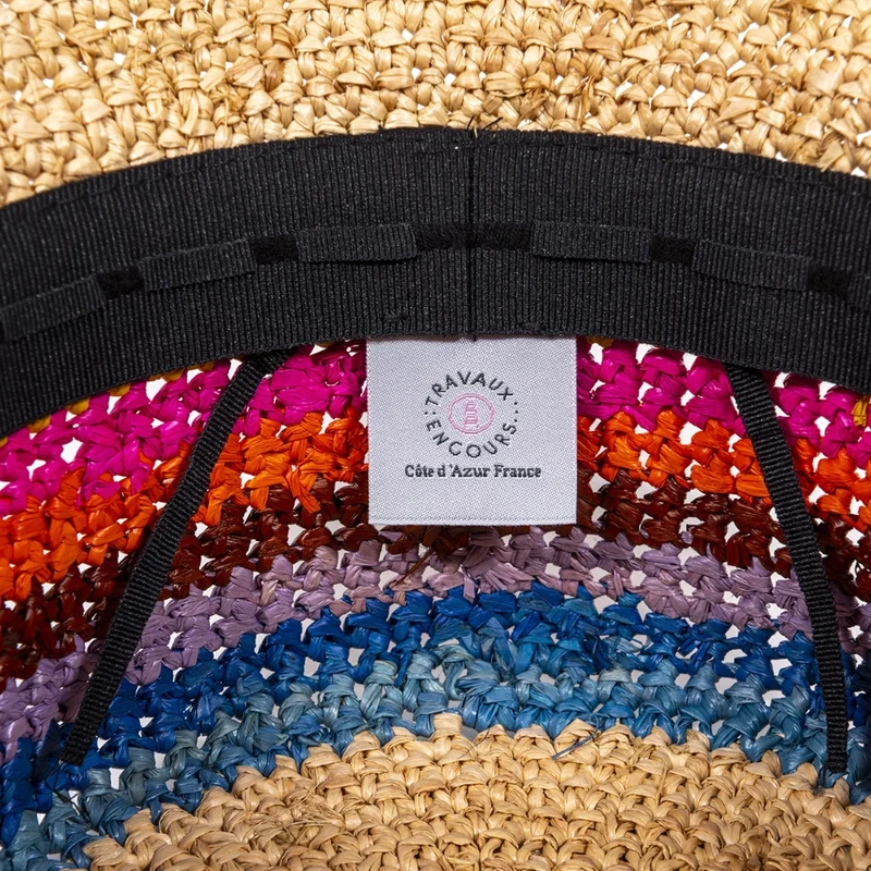 Stripes - raffia bucket hat