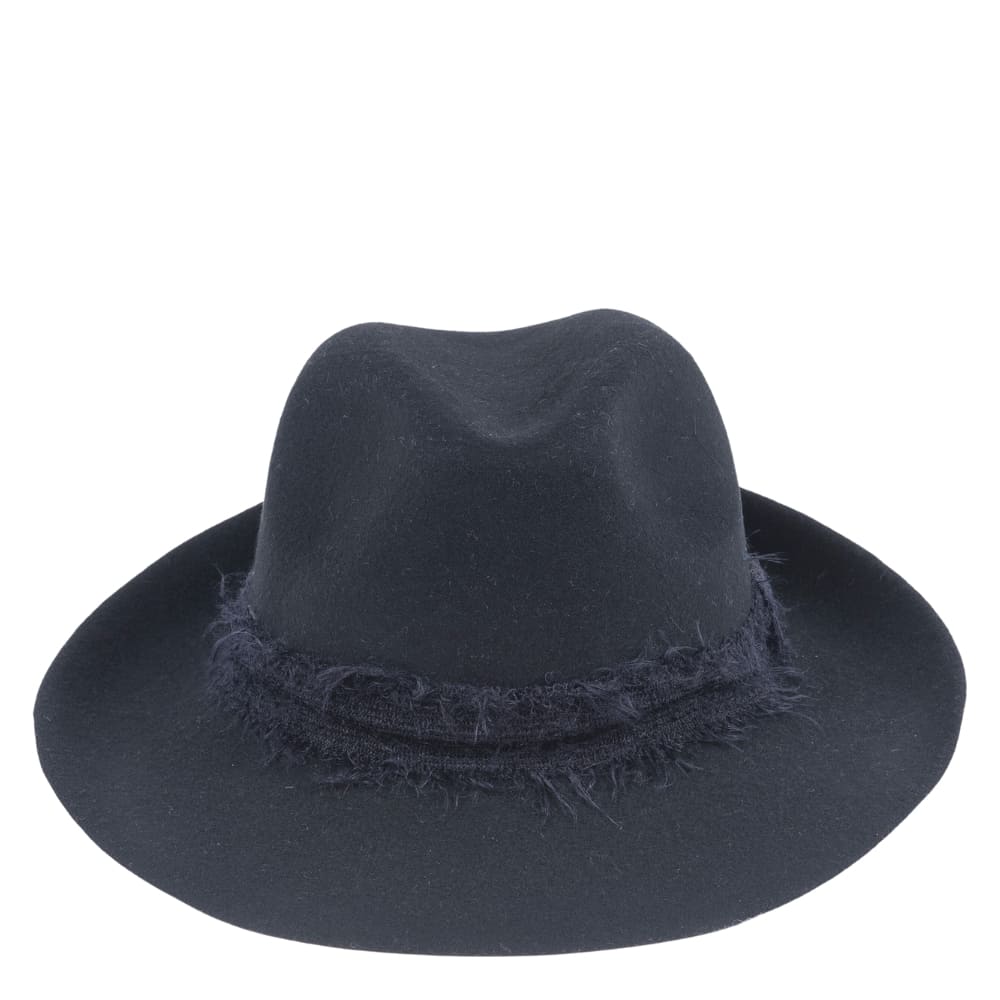 felt fedora hat, mohair ribbon