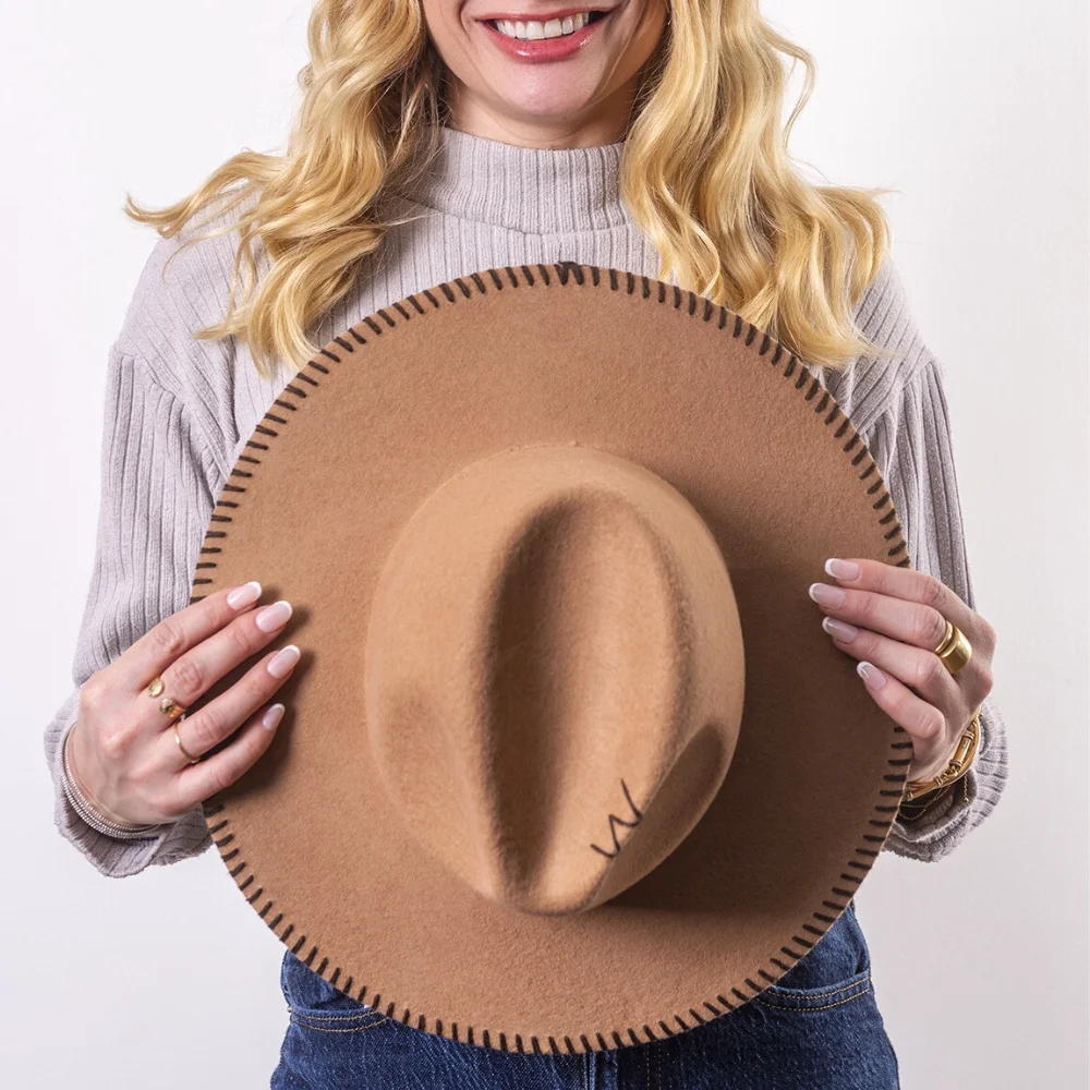 Chapeau feutre bord large CROCHET