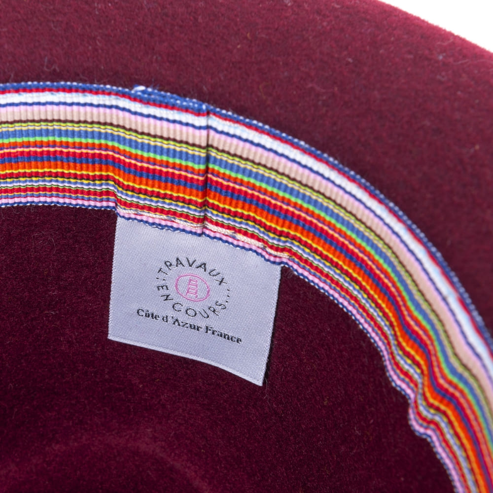 Felt fedora hat, leather strop, non stitched brim