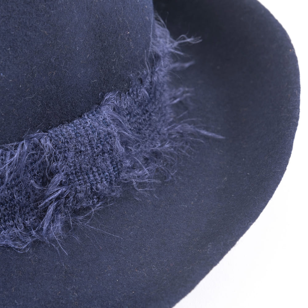 felt fedora hat, mohair ribbon