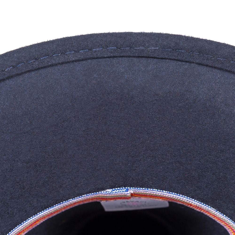 Felt fedora hat leather strop, stitched brim