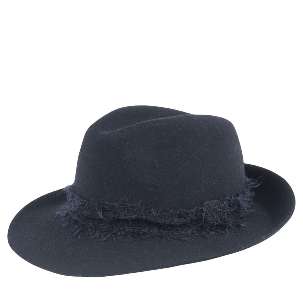 felt fedora hat, mohair ribbon