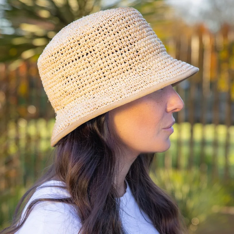 Raffia bucket hat natural
