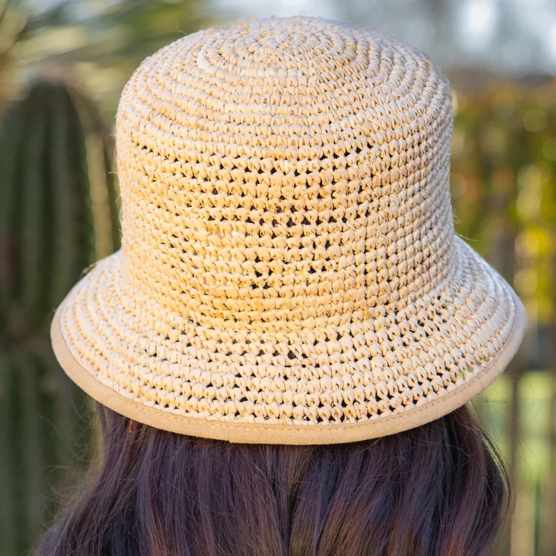 Raffia bucket hat natural