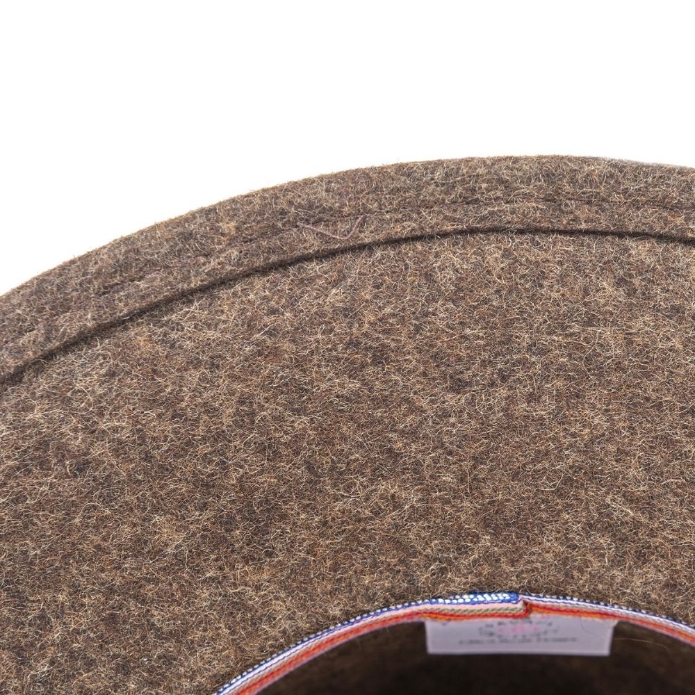 Felt fedora hat leather strop, stitched brim