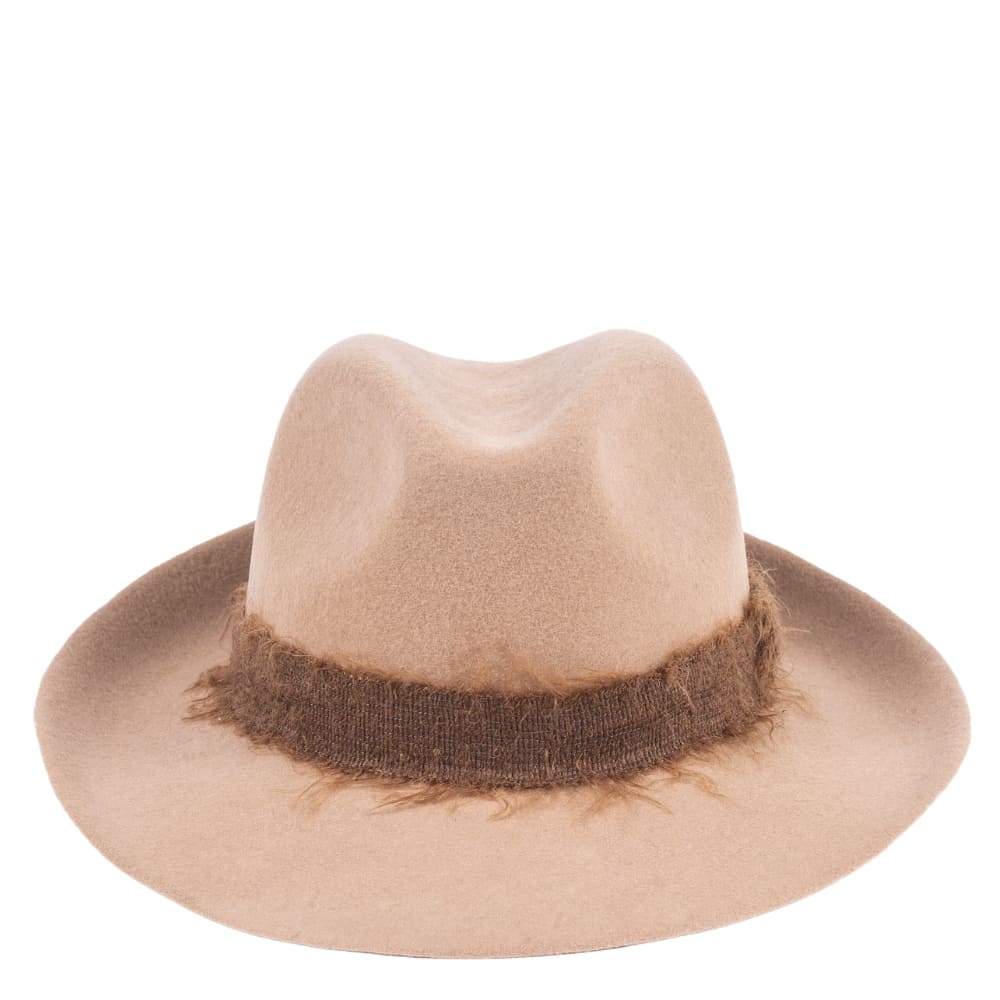 felt fedora hat, mohair ribbon