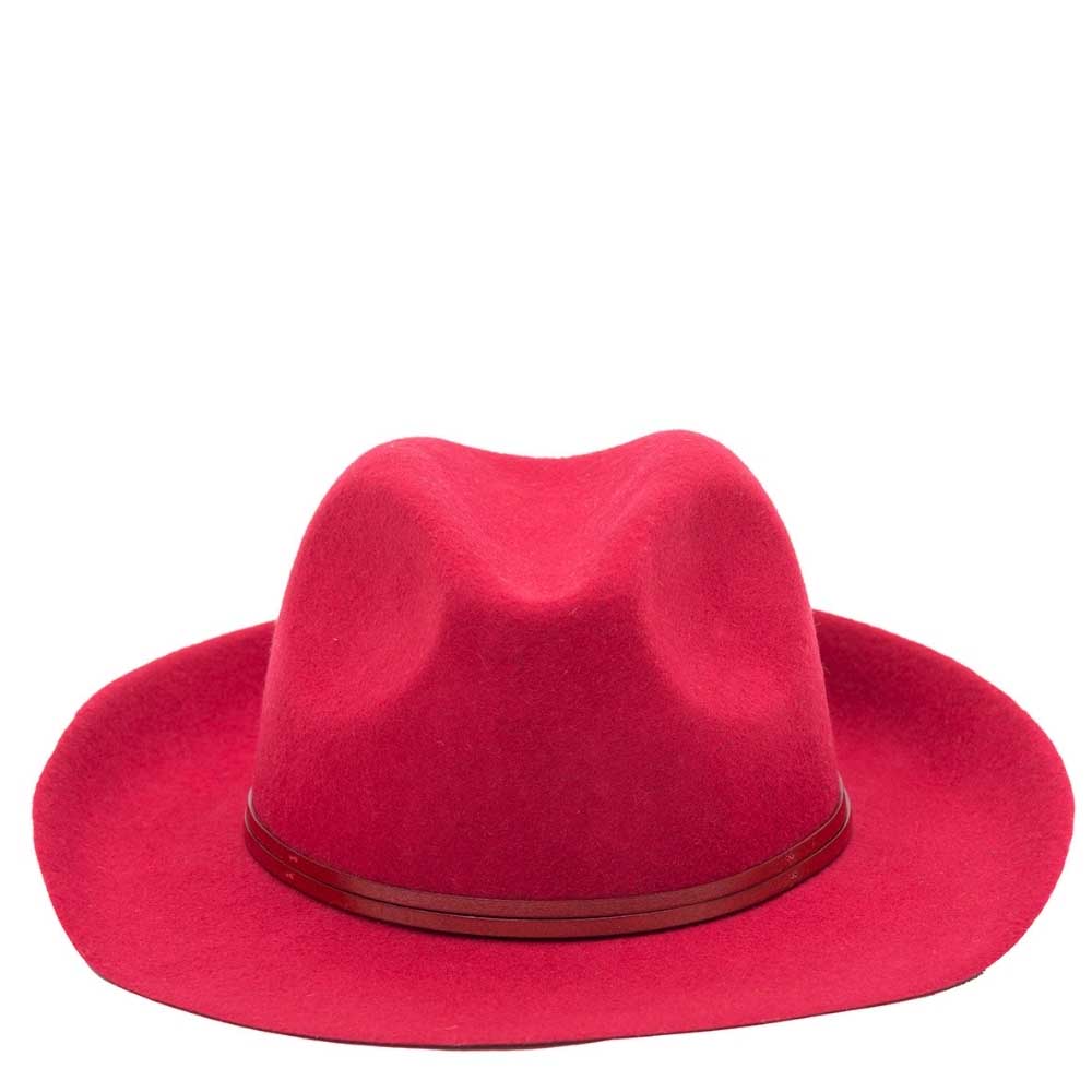 Chapeau feutre, lien cuir, bord non cousu