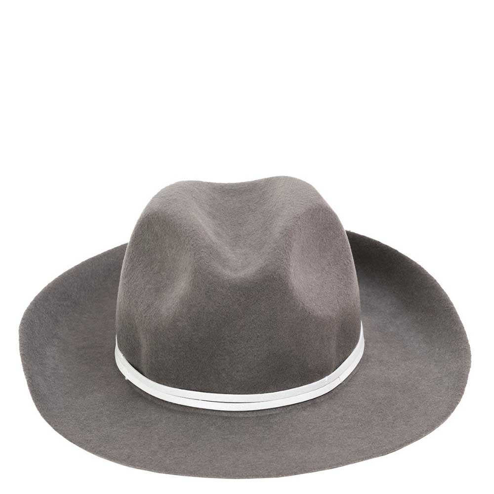 Felt fedora hat, leather strop, non stitched brim