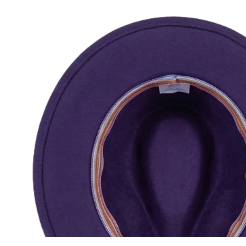 Felt fedora hat leather strop, stitched brim