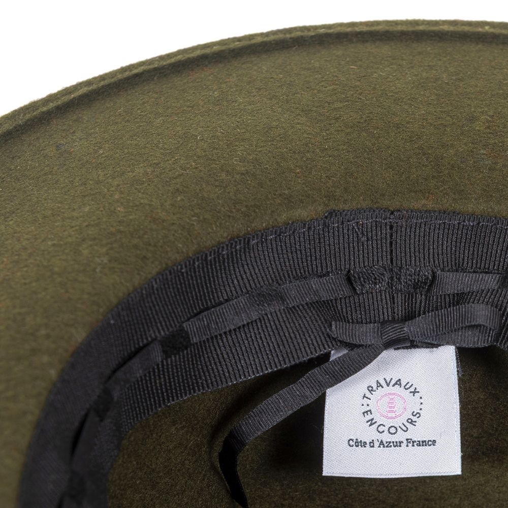 Felt fedora hat wide-brimmed ETHNIC BRAID