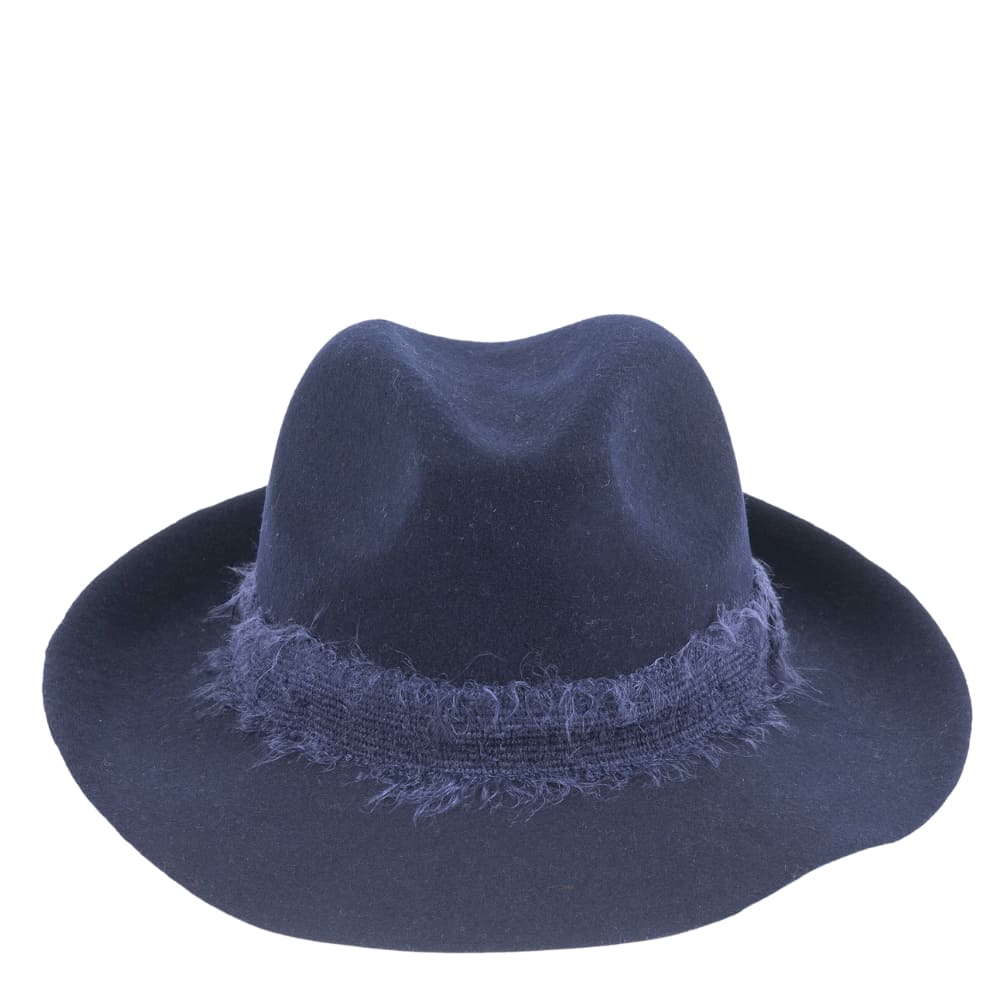 felt fedora hat, mohair ribbon