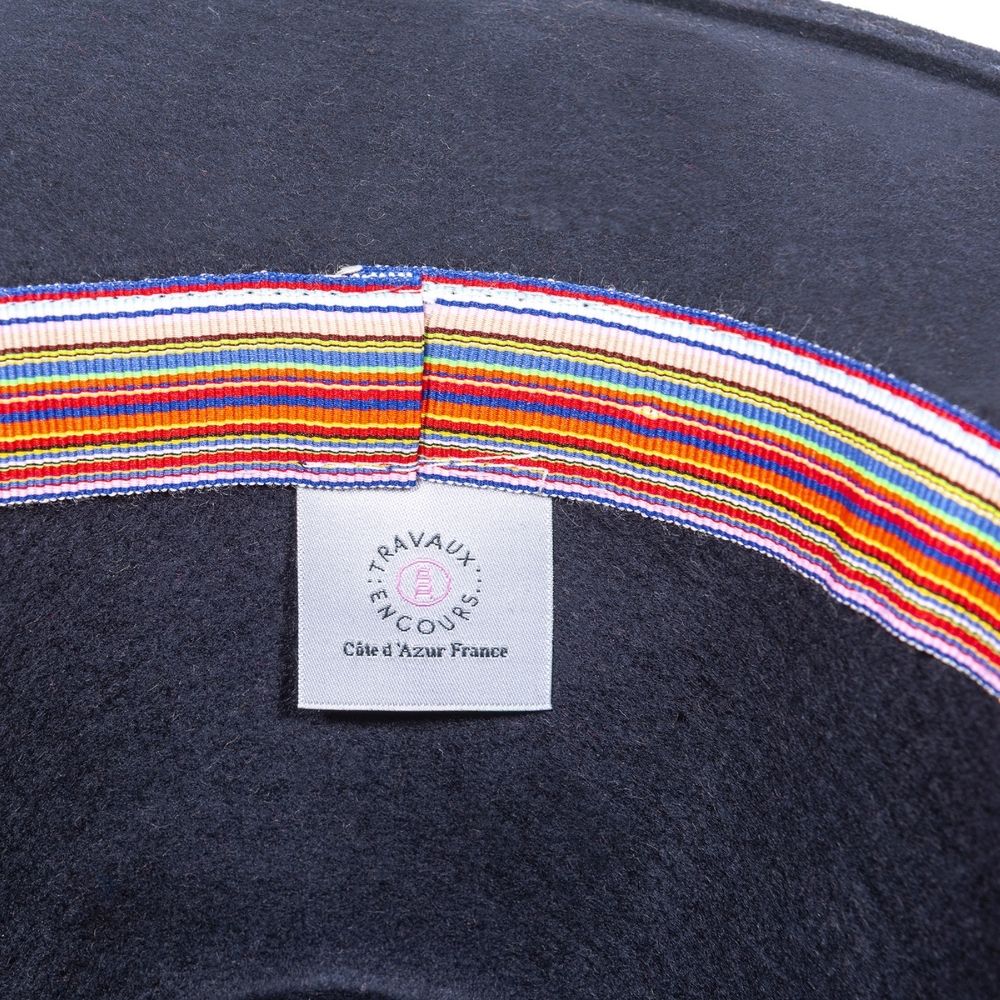 Felt fedora hat leather strop, stitched brim