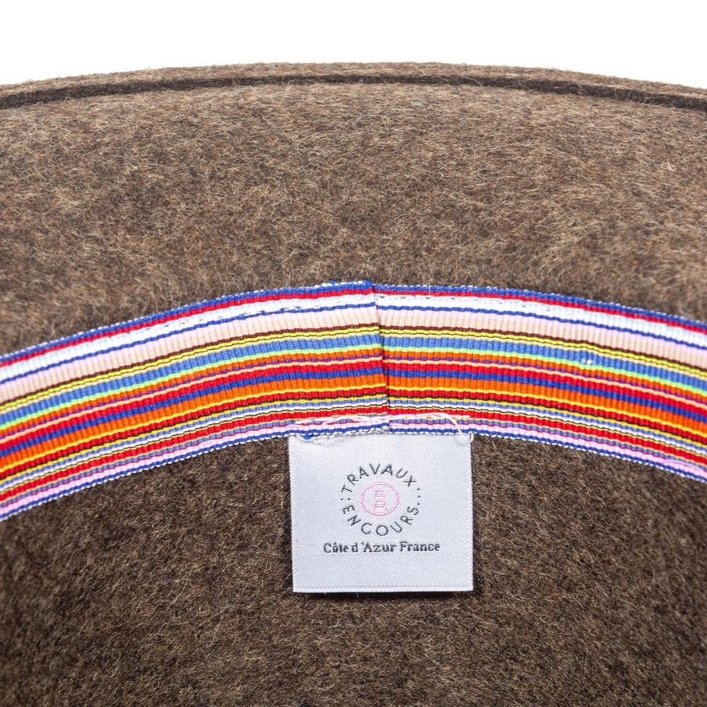 Felt fedora hat leather strop, stitched brim