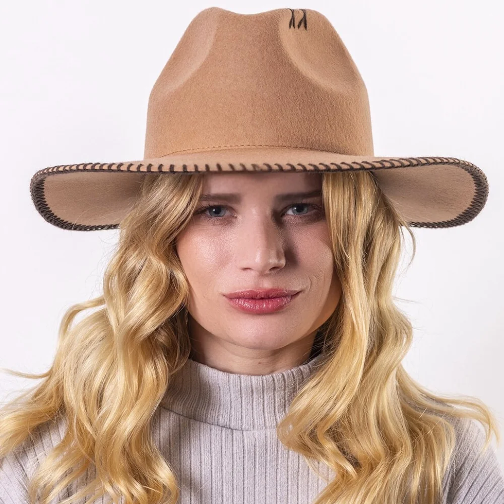 Chapeau feutre bord large CROCHET