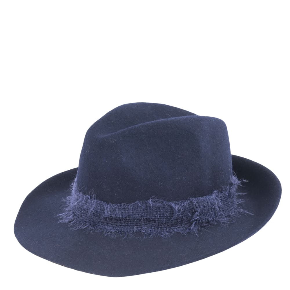 felt fedora hat, mohair ribbon