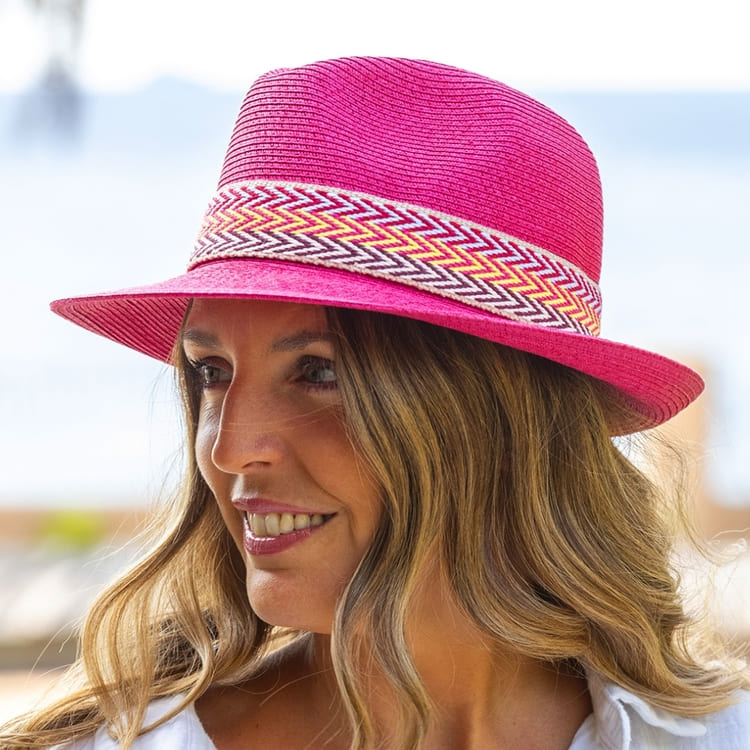 Chapeau papier ruban large