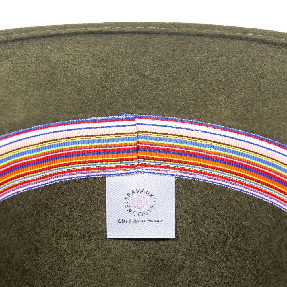 Felt fedora hat leather strop, stitched brim