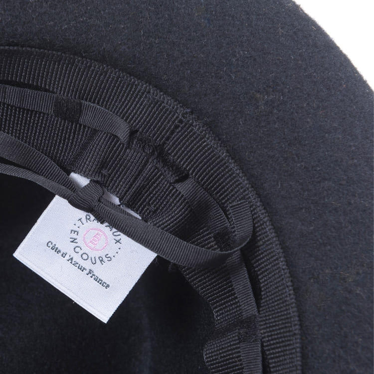 felt fedora hat, mohair ribbon