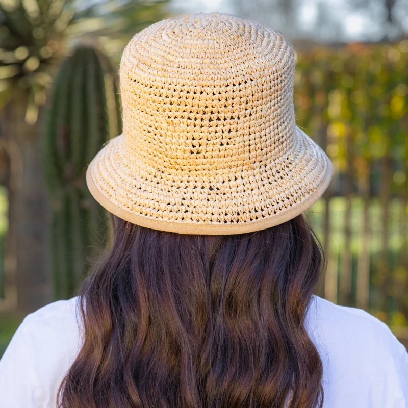 Raffia bucket hat natural