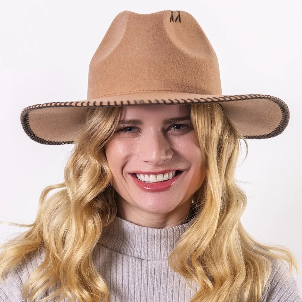 Chapeau feutre bord large CROCHET