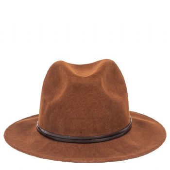 Chapeau feutre lien cuir, bord cousu