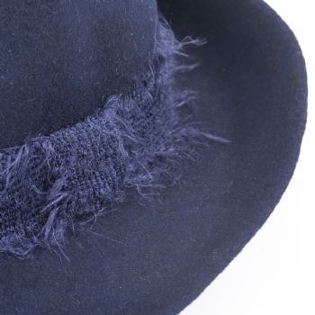 felt fedora hat, mohair ribbon