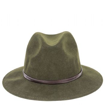 Chapeau feutre lien cuir, bord cousu
