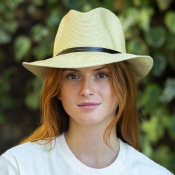CHAPEAU PAPIER LIEN CUIR