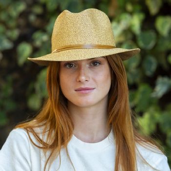 CHAPEAU PAPIER LIEN CUIR