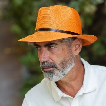 CHAPEAU PAPIER LIEN CUIR