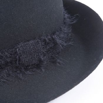 felt fedora hat, mohair ribbon