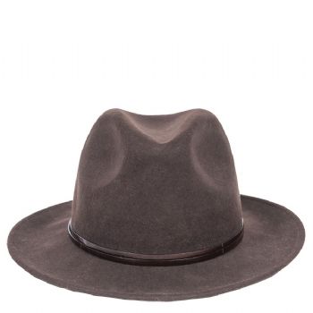 Chapeau feutre lien cuir, bord cousu