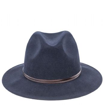 Chapeau feutre lien cuir, bord cousu