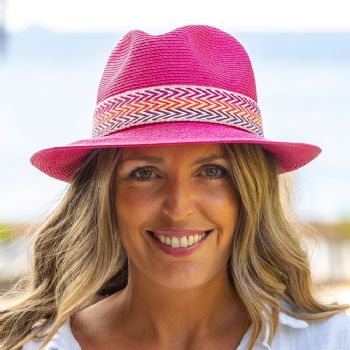 Chapeau papier ruban large