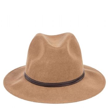 Travaux en Cours Côte d\'Azur Brown Wool Felt Fedora Hat TRAVAUX EN COURS Felt Fedora Hat - Camel - Frenchbazaar main image 4